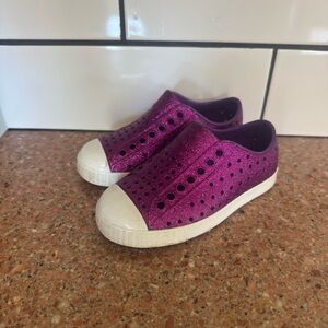 Native Shoes Kids' Sparkling Purple Slip-On Sneakers
